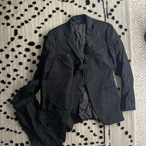 Bonobos Slim Fit Italian Wool Black Suit - Worn Once Size 28 Waist